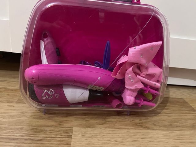 Maletín de peluquería infantil rosa