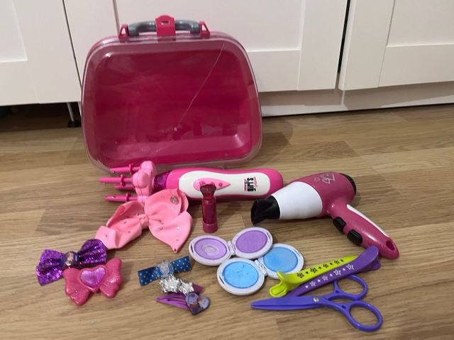 Maletín de peluquería infantil rosa