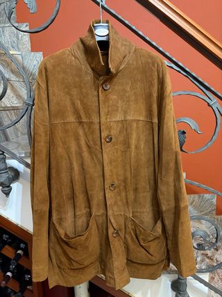 Giacca uomo pelle scamosciata vintage marrone