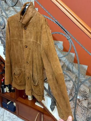 Giacca uomo pelle scamosciata vintage marrone