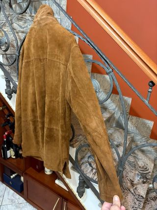Giacca uomo pelle scamosciata vintage marrone