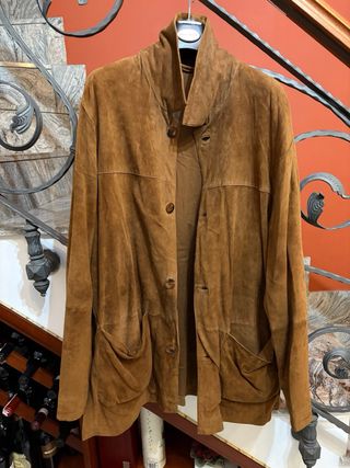 Giacca uomo pelle scamosciata vintage marrone