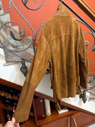 Giacca uomo pelle scamosciata vintage marrone
