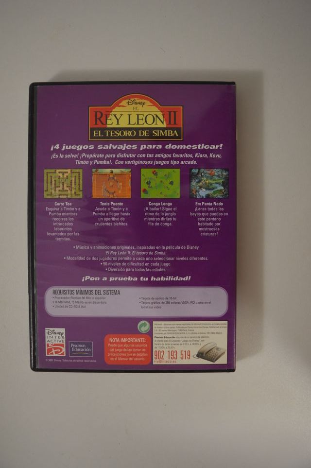 Juego PC El Rey León II El Tesoro de Simba