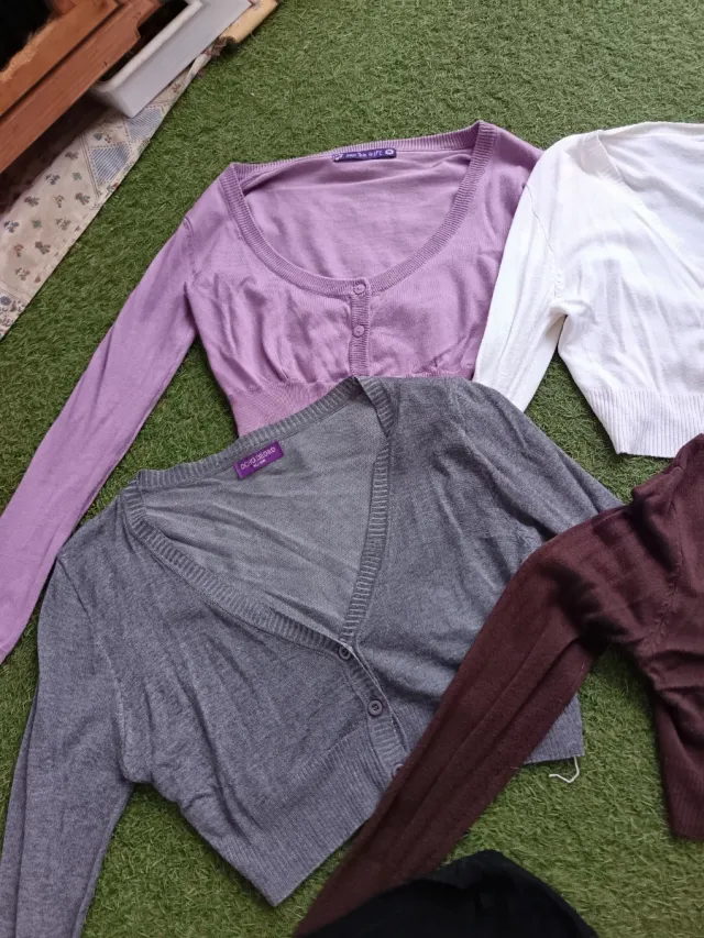 Lote 6 rebecas punto cortas mujer talla única