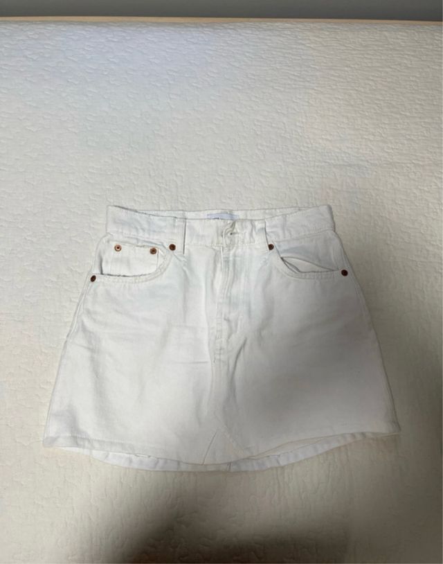 Falda vaquera blanca