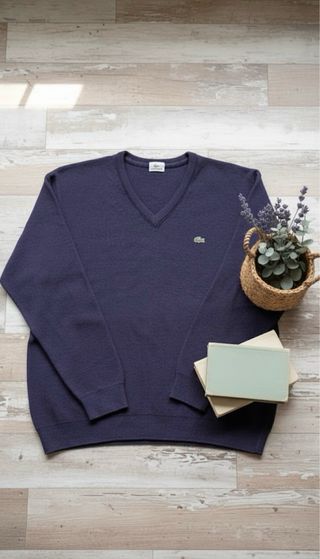 Jersey Lacoste pico Azul Talla 7(L-XL) Vintage