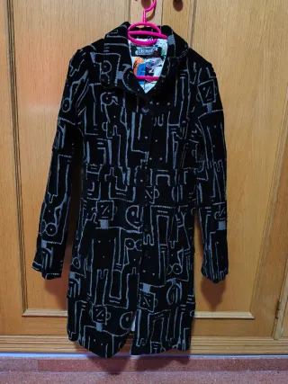 Abrigo Desigual Negro Multicolor