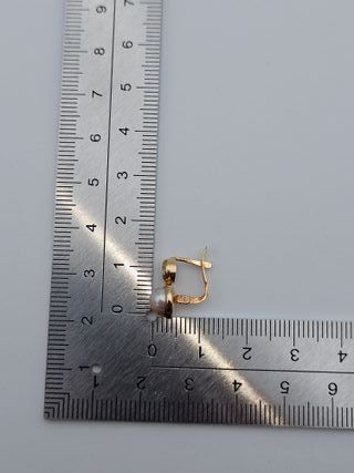 Pendientes de Oro 18K, Perla, 2gr, 1,2cm