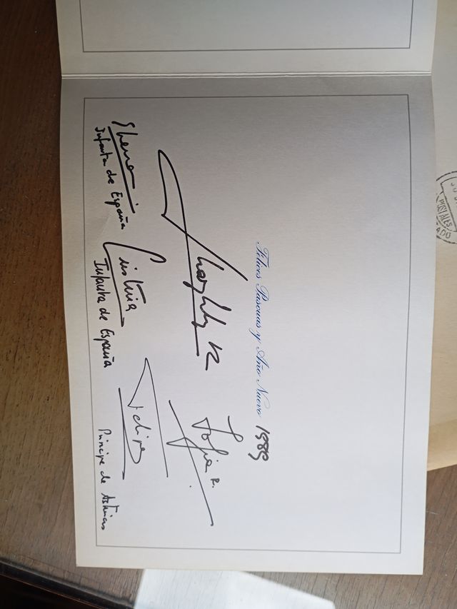 Felicitación Casa Real 1989 Firmada