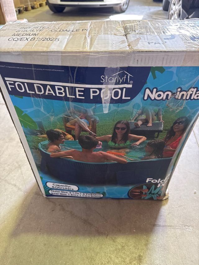 Piscina Dobrável Azul e Branca