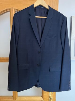 Traje de Mango a cuadros azul