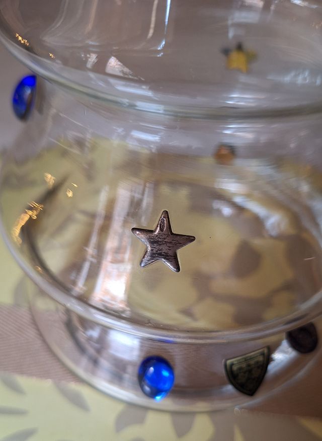 Biscottiera Natalizia Vetro Dettagli Argento 800