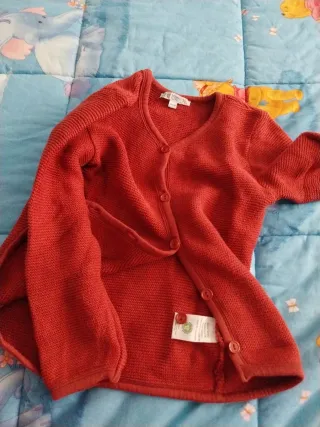 Cardigan bambina 110/116 cm marroncino arancione