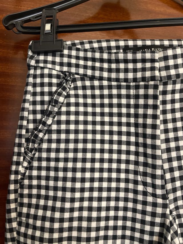 Pantalón Zara Vichy Negro Talla XS