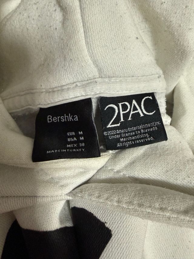 Sudadera Bershka 2Pac Blanca.