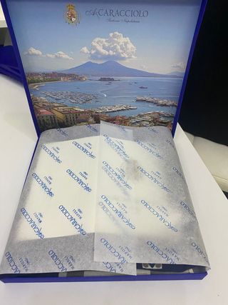 Sciarpa in cashmere e lana blu e beige