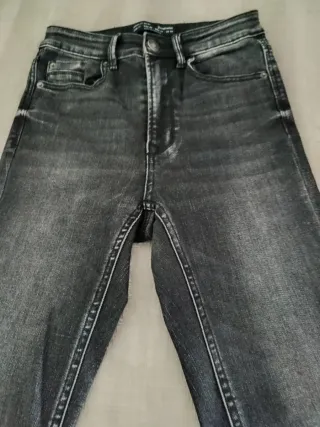 Tejano elástico negro, mujer