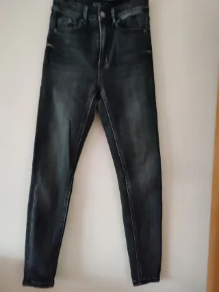 Tejano elástico negro, mujer