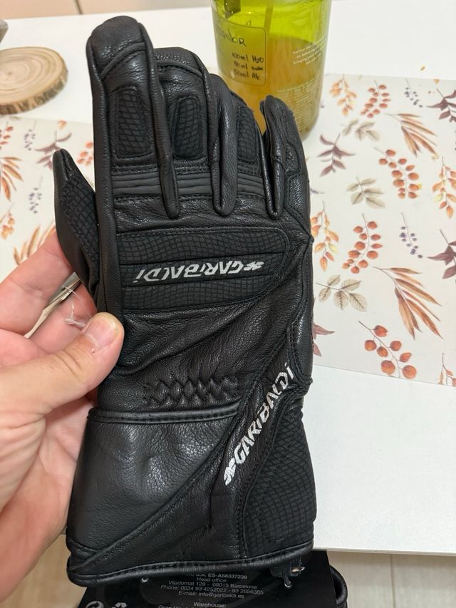 Guantes de cuero para moto garibaldi negros