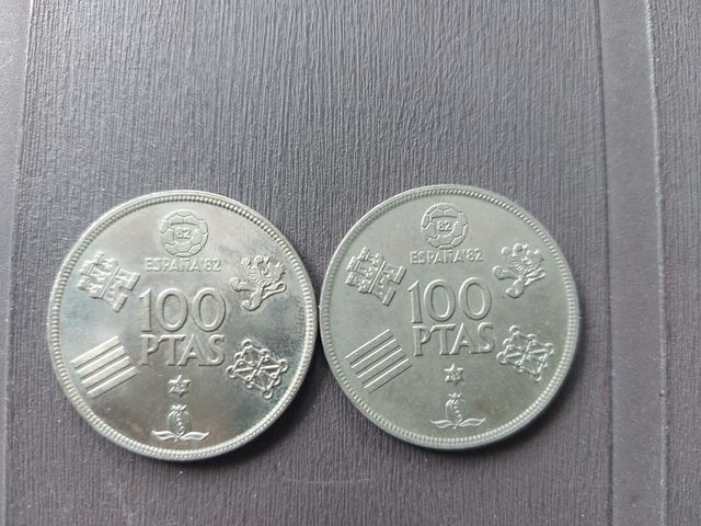 2 Monedas 100 Pesetas España 1980