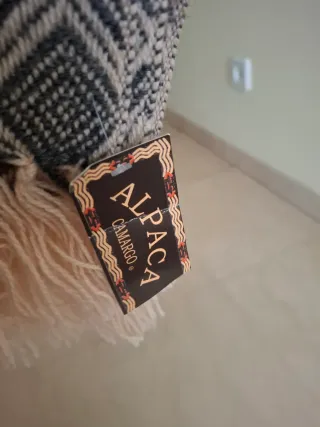 Bufanda Alpaca Gris y Beige Nueva