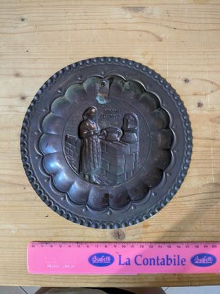 Piatto decorativo rame cm 19