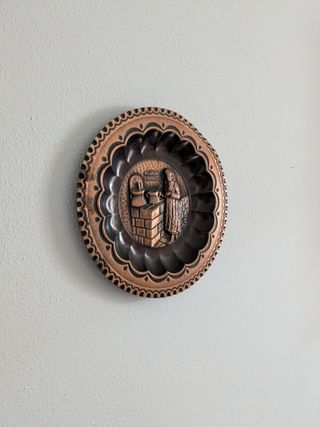 Piatto decorativo rame cm 19