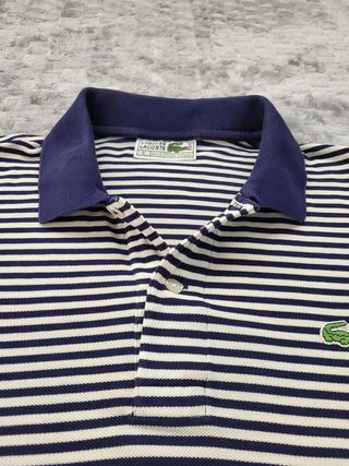 Polo Lacoste Rayas Azul/Blanco Talla L