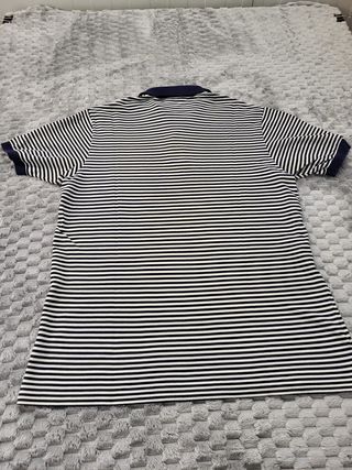 Polo Lacoste Rayas Azul/Blanco Talla L