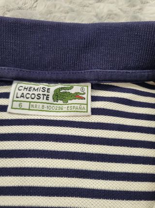 Polo Lacoste Rayas Azul/Blanco Talla L