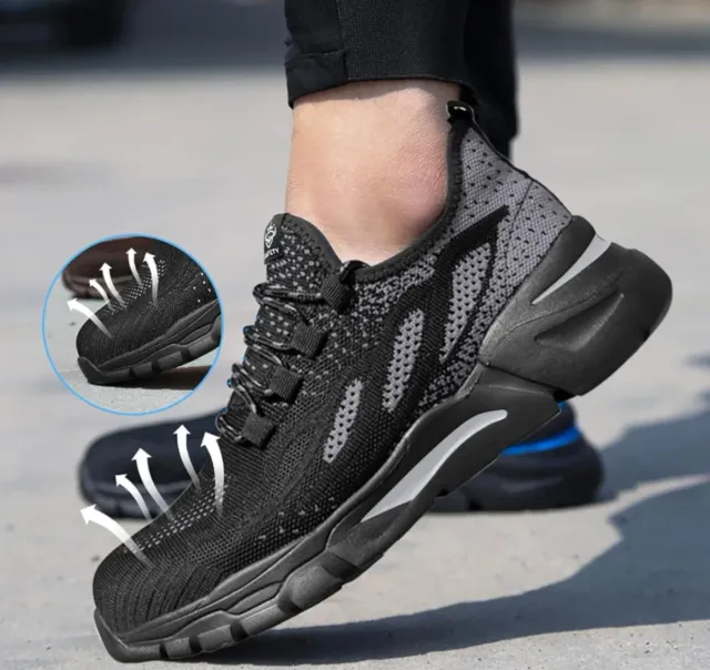 Zapatos de seguridad negros y grises