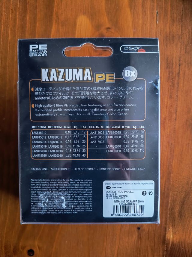 Hilo trenzado, señuelos para spinning y jigging