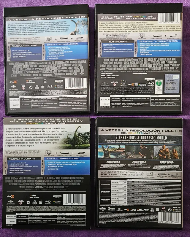 Colección Jurassic Park y World 4K UHD
