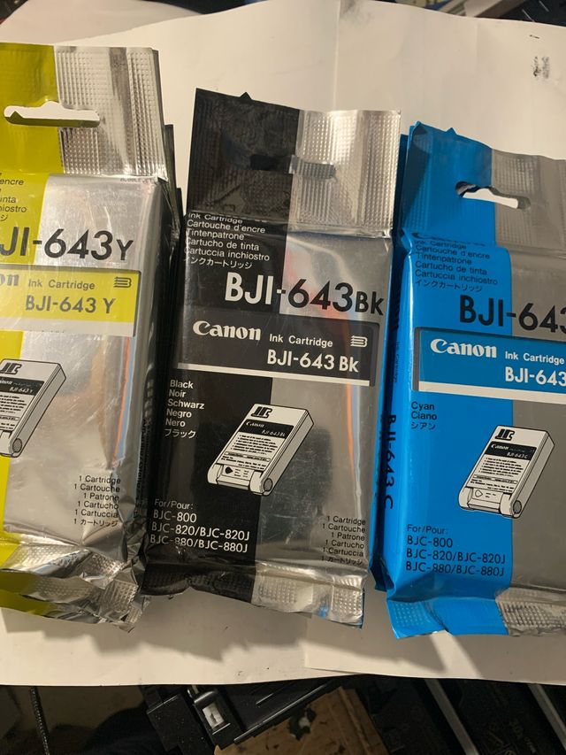 Tintas Canon BJI-643 (Amarillo, Negro, Cian)