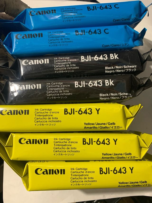 Tintas Canon BJI-643 (Amarillo, Negro, Cian)