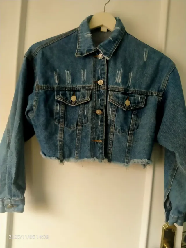 Cazadora tejana mujer efecto deshilachado XS