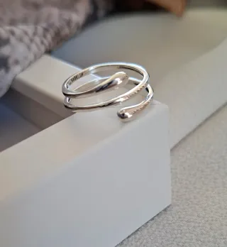 Anillo Plata Ley espiral. Ajustable