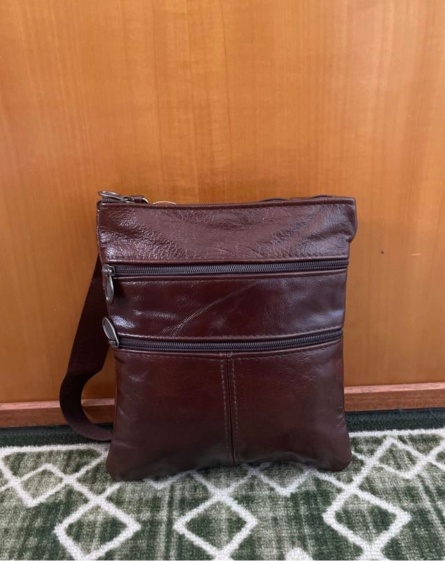 Borsello vera pelle marrone