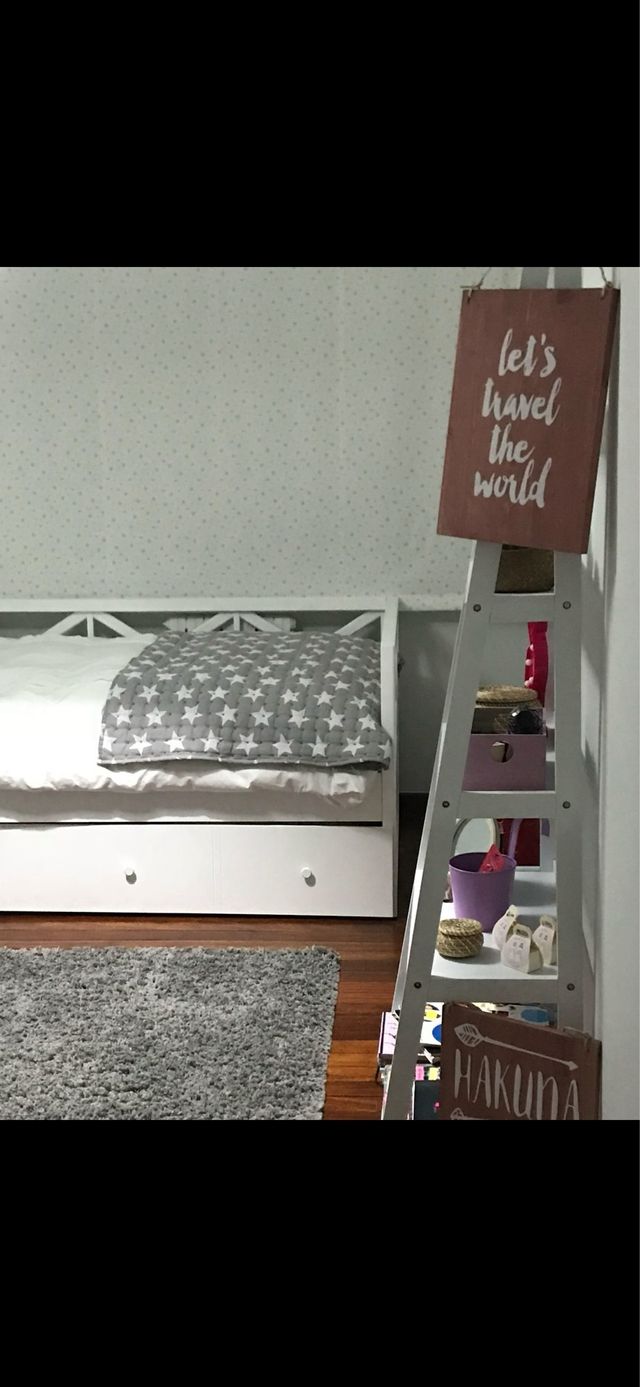 Cama nido blanca madera