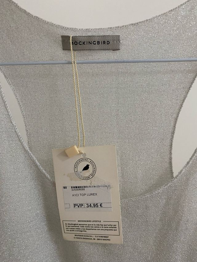 Top Lurex Brillante MOCKINGBIRD LIFESTYLE Gris