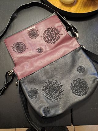 Borsa a tracolla Desigual nera e viola