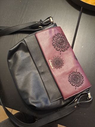 Borsa a tracolla Desigual nera e viola