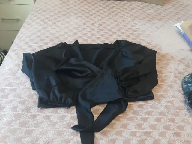 Blusa negra mujer manga larga