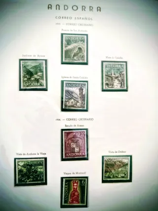 ÁLBUM SELLOS ANDORRA CORREO ESPAÑOL 1963/1987