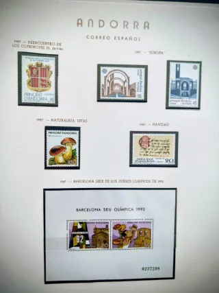 ÁLBUM SELLOS ANDORRA CORREO ESPAÑOL 1963/1987