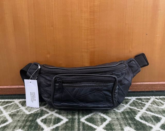 Marsupio Vera Pelle Nero