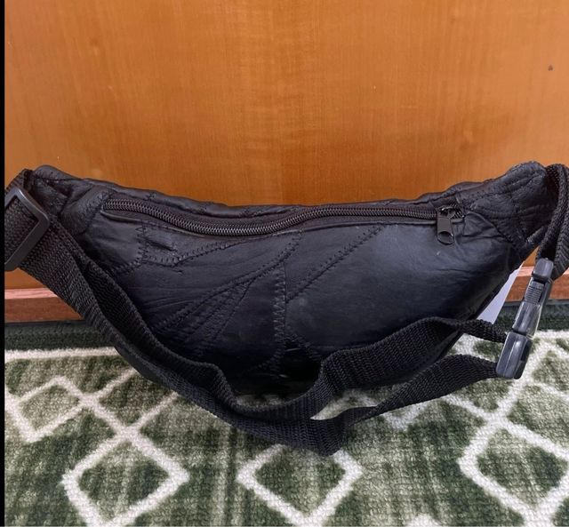 Marsupio Vera Pelle Nero