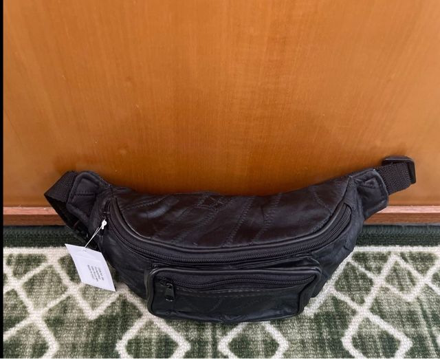 Marsupio Vera Pelle Nero