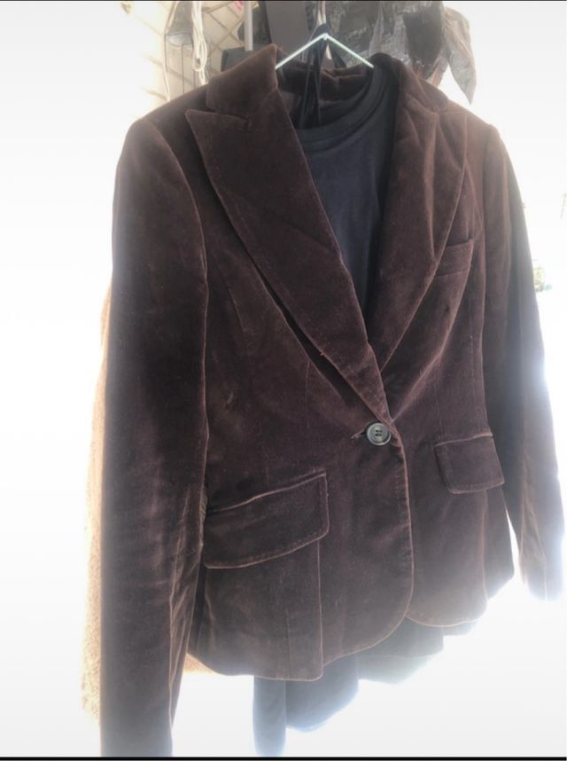 Blazer terciopelo Mango marrón